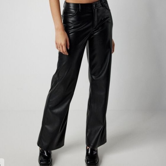 garage high rise straight leather pants - Picture 1 of 4